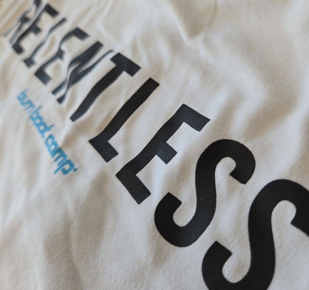 Burn Boot Camp White 'Relentless' Graphic Tank Top